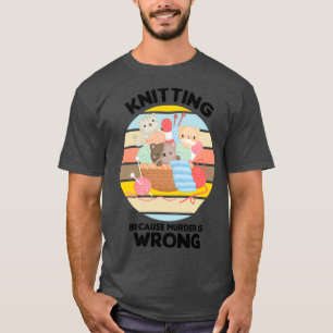 Stricken weil Mord falsch ist Lustige Vintage-Katz T-Shirt