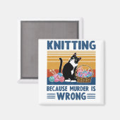 Stricken, weil Mord falsch ist, schwarze Katze, lu Magnet (Vorderseite/Rückseite)