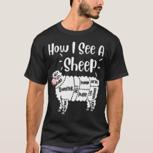 Stricken Wie ich ein Schaf sehe Garn Wolle Stricke T-Shirt