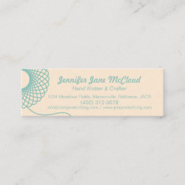 Strickende aquamarine dünne mini visitenkarte