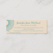 Strickende aquamarine dünne mini visitenkarte (Vorderseite)