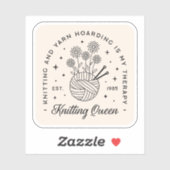 Strickende Blumengarne Ballkernästhetik Aufkleber (Blatt)