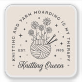 Strickende Blumengarne Ballkernästhetik Aufkleber (Vorderseite)