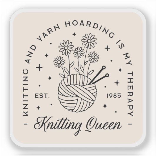 Strickende Blumengarne Ballkernästhetik Aufkleber (Vorderseite)
