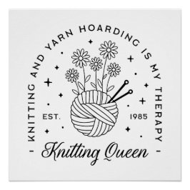 Strickende Blumengarne Ballkernästhetik Poster