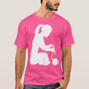 Strickende Frau Mädchen T-Shirt