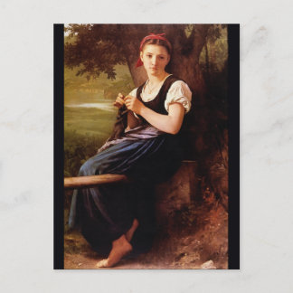 Strickende Frau von William-Adolphe Bouguereau Postkarte