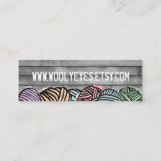 Strickende Häkelarbeit des Mini Visitenkarte (Rückseite)