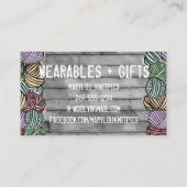 Strickende Häkelarbeit des Visitenkarte (Rückseite)