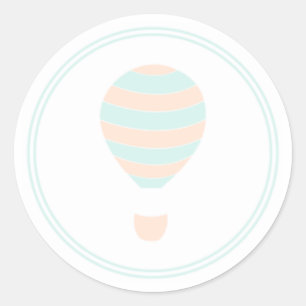 Strickende Heißluftballon-Sticker Runder Aufkleber
