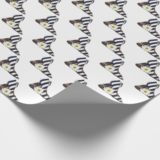 Strickende High Heels mit Daisy Geschenkpapier (Ecke)