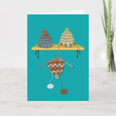 Strickende Hüte für Weihnachten (Vorderseite)