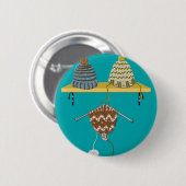 Strickende Hüte für Weihnachten Button (Vorne & Hinten)