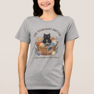 Strickende Katze Shirt Starlight Strickerin Craft
