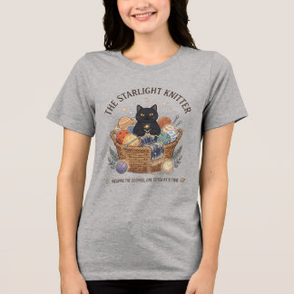 Strickende Katze Shirt Starlight Strickerin Craft