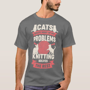 Strickende Katzenliebhaber-Stricker-Geschenk T-Shirt