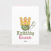 Strickende Königin-Gruß-Karte Karte (Rückseite)