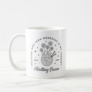 Strickende Königin lustiges Garnhölzer Kaffeetasse