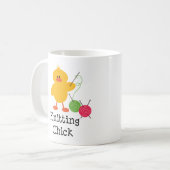 Strickende Küken-Tasse Kaffeetasse (Vorderseite Links)
