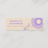 Strickende lila dünne Geschäftssahnekarten Mini Visitenkarte (Rückseite)