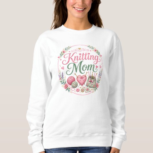 Strickende Mutter - Basic-Frauen-Sweatshirt Sweatshirt (Vorderseite)