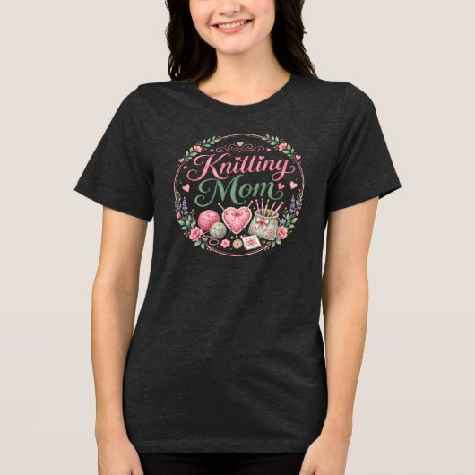 Strickende Mutter - Frauen Tri-Blend T-Shirt Shirt (Vorderseite)