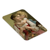 Strickende Mutter im Vintage-Stil Magnet (Rechte Seite)