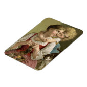Strickende Mutter im Vintage-Stil Magnet (Linke Seite)