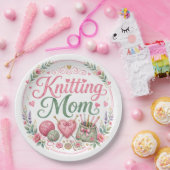 Strickende Mutter Papierplatte Pappteller (Party)