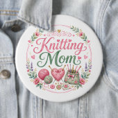 Strickende Mutter runder Schlüsselanhänger Button (Beispiel)