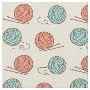 Strickende Nadeln u. Garn - Vintag Stoff
