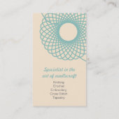 Strickende Näharbeitaquamarine Visitenkarte (Rückseite)