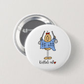 Strickende Nuss T-Shirts und Geschenke Button (Vorne & Hinten)