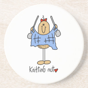 Strickende Nuss T-Shirts und Geschenke Untersetzer
