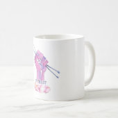 Strickende Powerfaust, Garn, widerstehen Kaffeetasse (VorderseiteRechts)