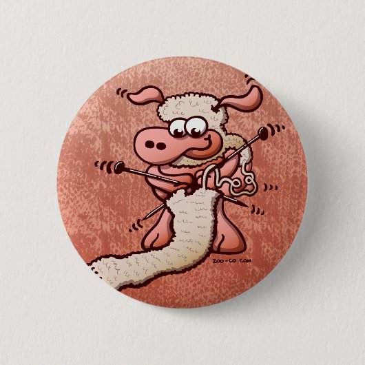 Strickende Schafe Button (Vorderseite)
