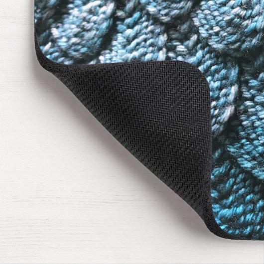 Strickende Thema-Mausunterlage - blaue Mousepad (Ecke)