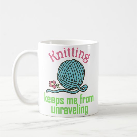 Strickende Therapie Kaffeetasse (Links)
