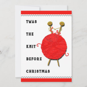 Strickende Weihnachtskarte Feiertagskarte