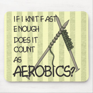 Strickender Aerobics Mousepad