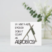 Strickender Aerobics Postkarte (Stehend Vorderseite)