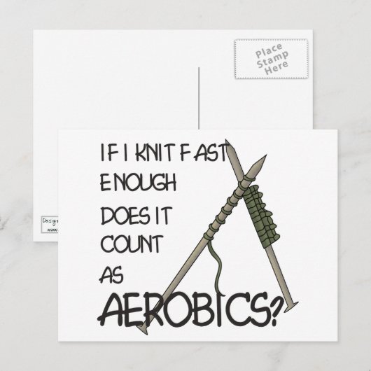 Strickender Aerobics Postkarte (Vorne/Hinten)