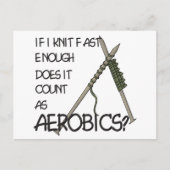 Strickender Aerobics Postkarte (Vorderseite)