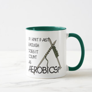 Strickender Aerobics Tasse