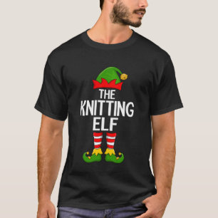 Strickender Elf Weihnachten Passendes Familien-Elf T-Shirt