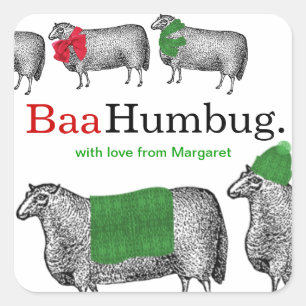 Strickender Häkelarbeit Quadratischer Aufkleber