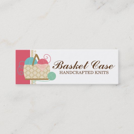 Strickender Häkelarbeitgarnkorb macht Hobbys in Mini Visitenkarte (Vorderseite)