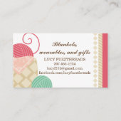 Strickender Häkelarbeitgarnkorb macht Hobbys in Visitenkarte (Rückseite)