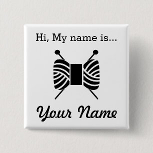 Strickender Handwerks-Party-Namen-Umbau Button