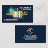 Strickender Paint Spritzer Gold Paint Brush Visitenkarte (Vorne/Hinten)